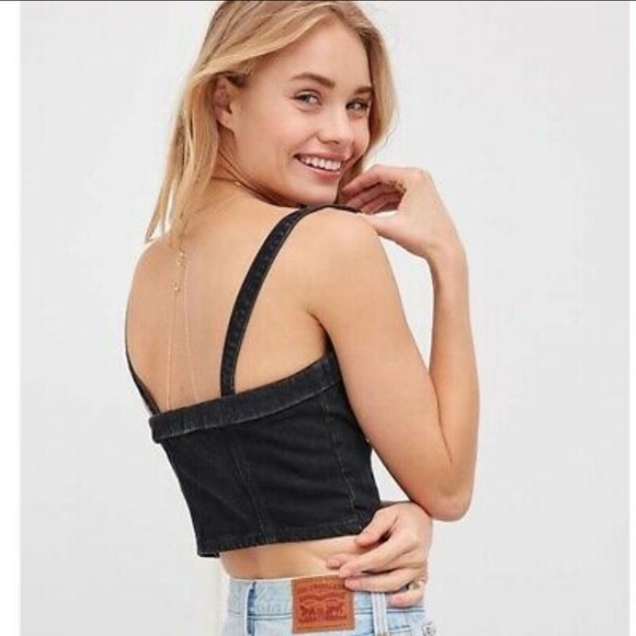 Guess - Black Denim Bustier (S) - Picture 4 of 5